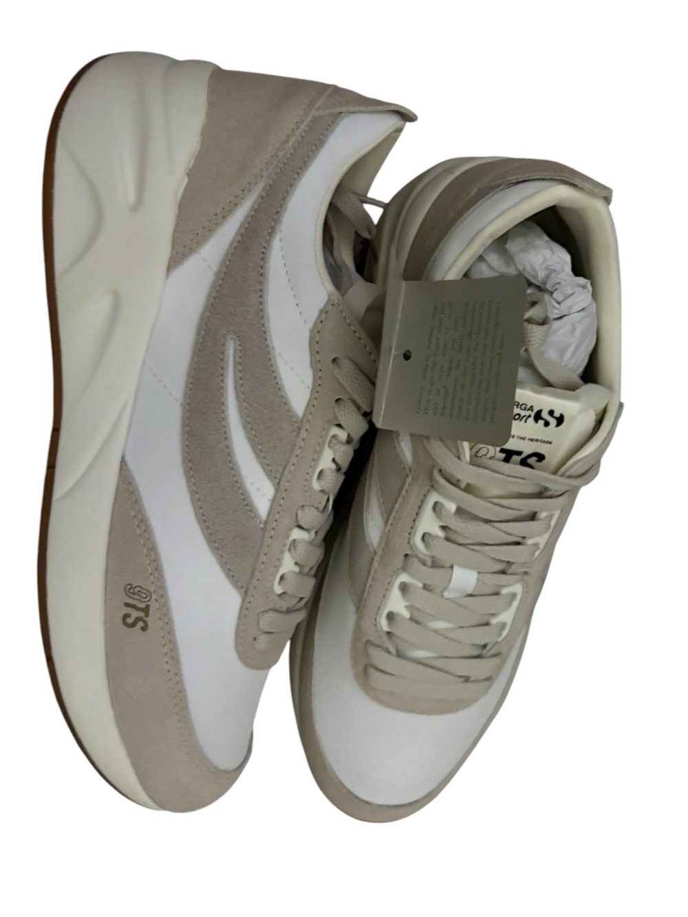 Superga Sport 4089 Training 9TS Slim Sneakers Beige White Men 9 Women 10.5